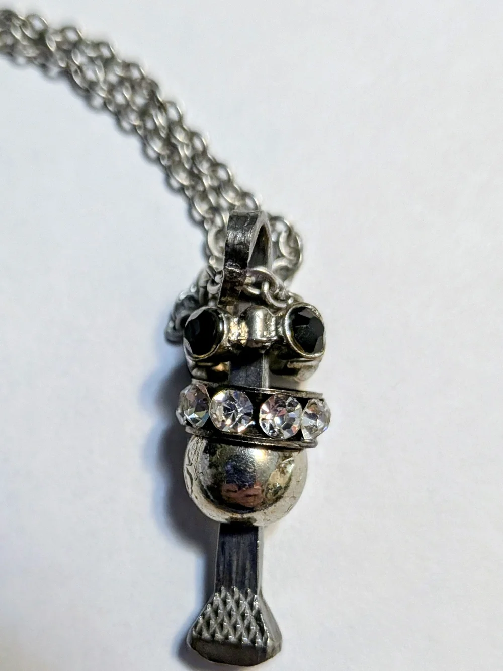 Horseshoe Nail  Crystal Accent  Pendant Necklace With Earrings